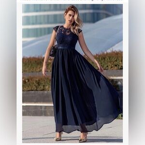 XL Navy Lace Bridesmaids Dress